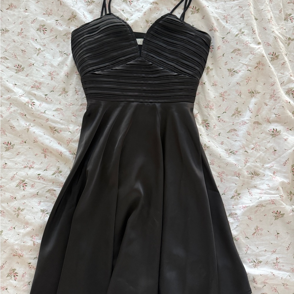 Lush Black Strappy Mini Dress